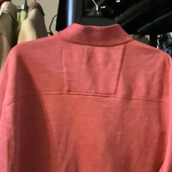 Greg Norman Collection coral 1/4 zip dri fit golf pullover - Picture 7 of 9